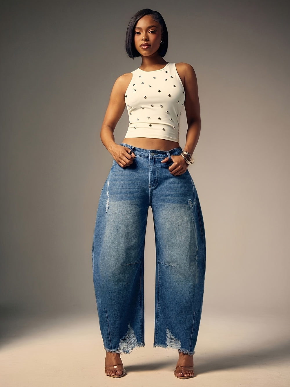 Printed Flare Jeans