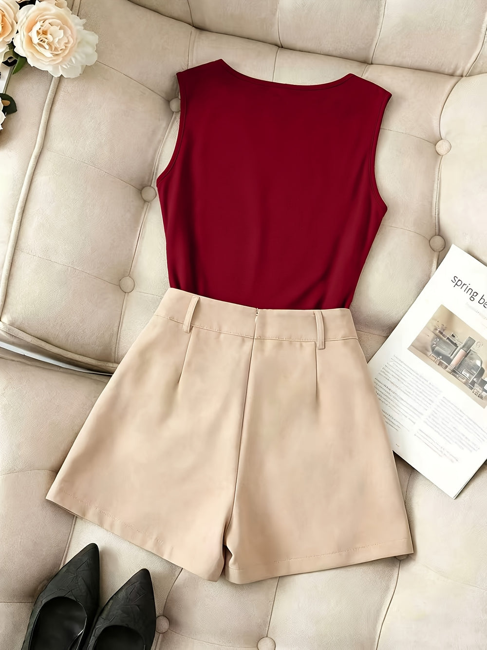 Ruffle Vest & Skirt Set