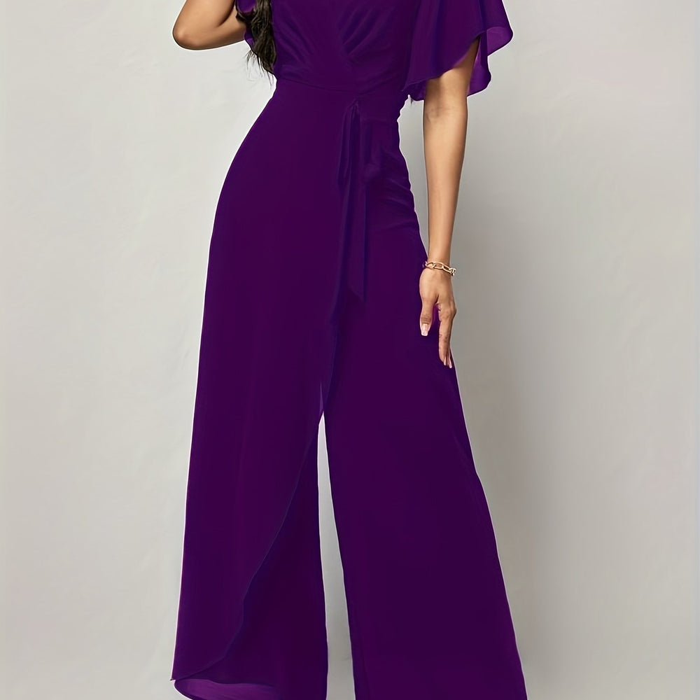 Butterfly Sleeve Tie-Front Jumpsuit
