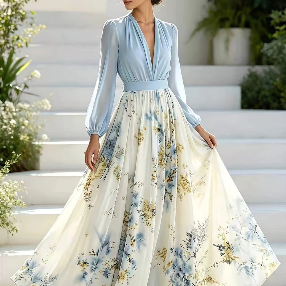 Boho V-Neck Floral Dress