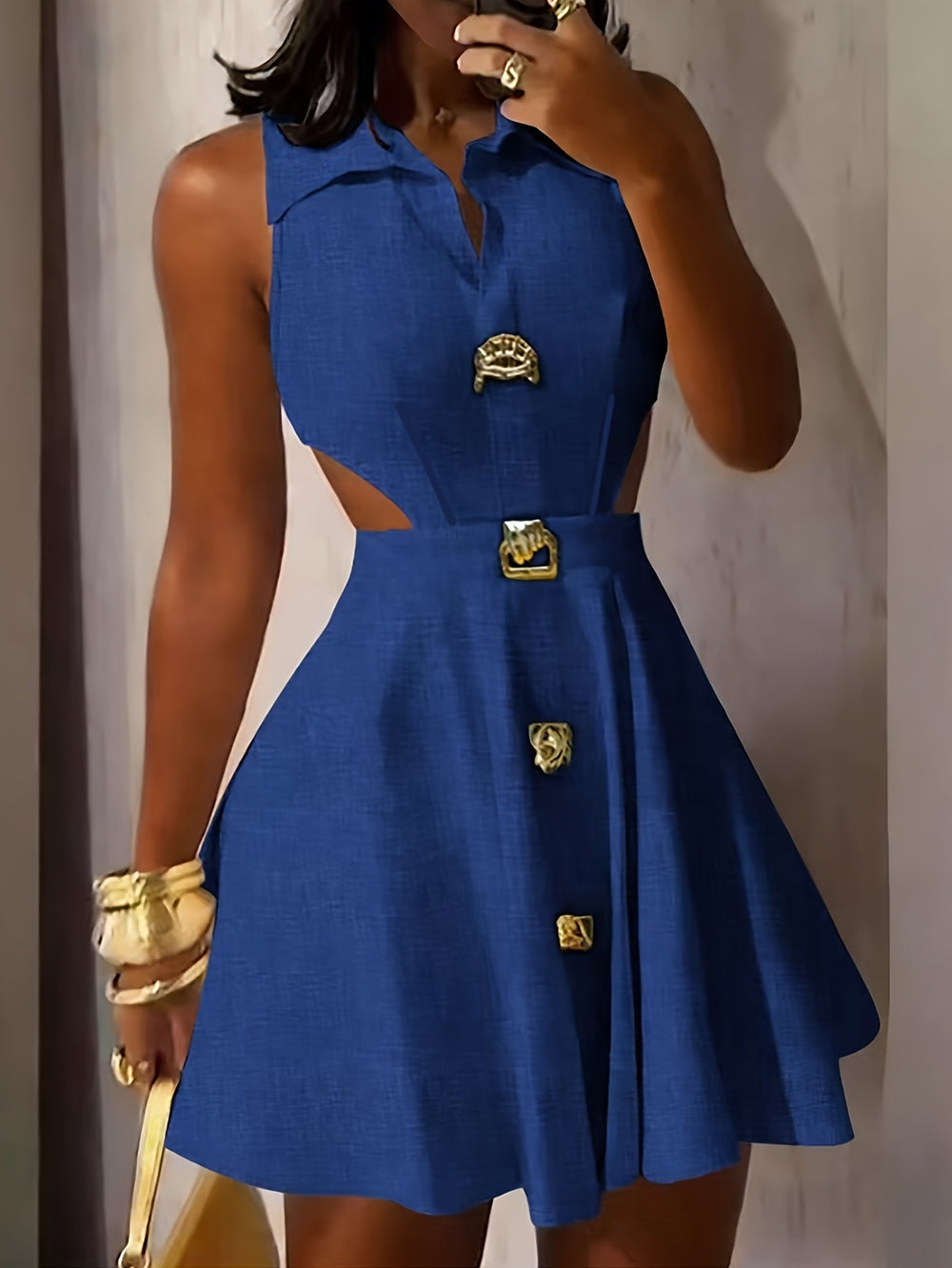 Royal Blue Cutout Mini Dress