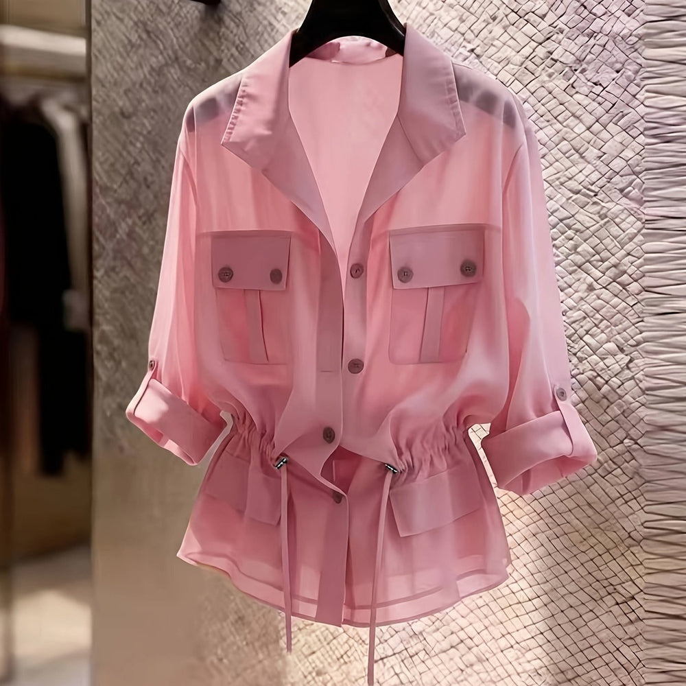 Women's Chiffon Cargo Jacket