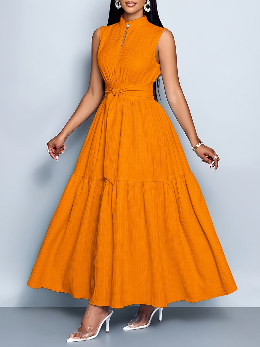 Women's Tie-Waist Cutout Dress