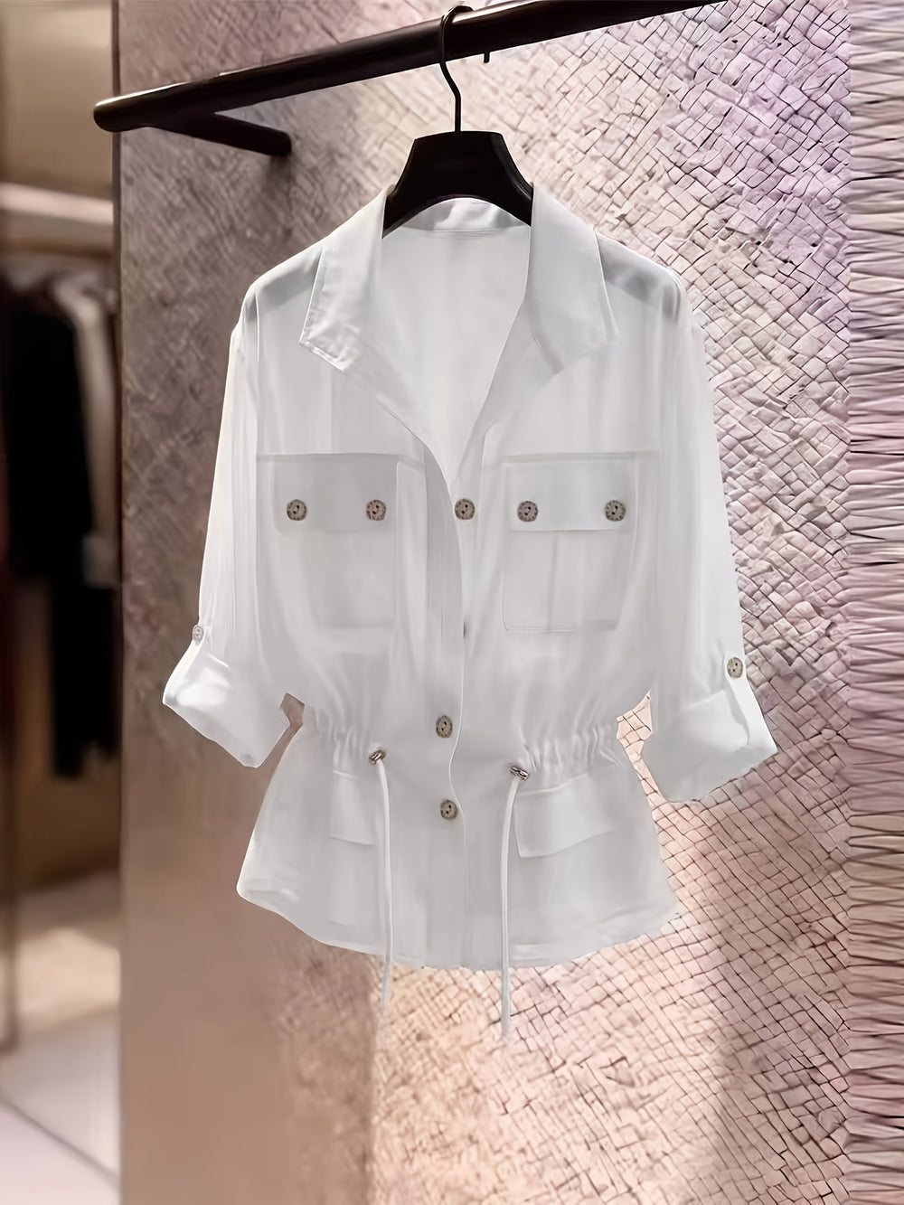 Women's Chiffon Cargo Jacket