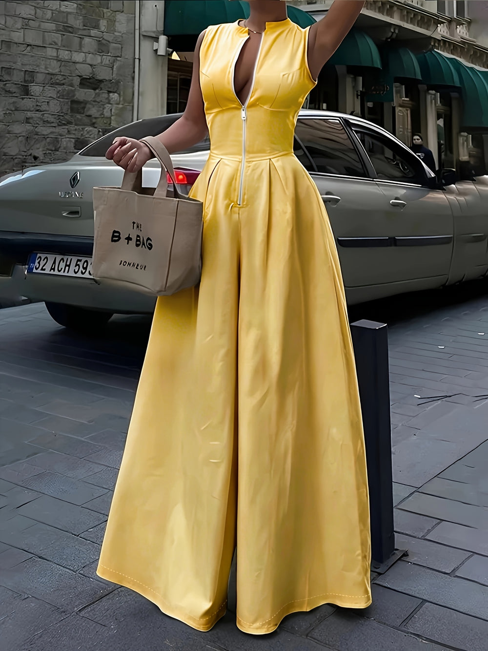 Sleeveless Wide-Leg Jumpsuit
