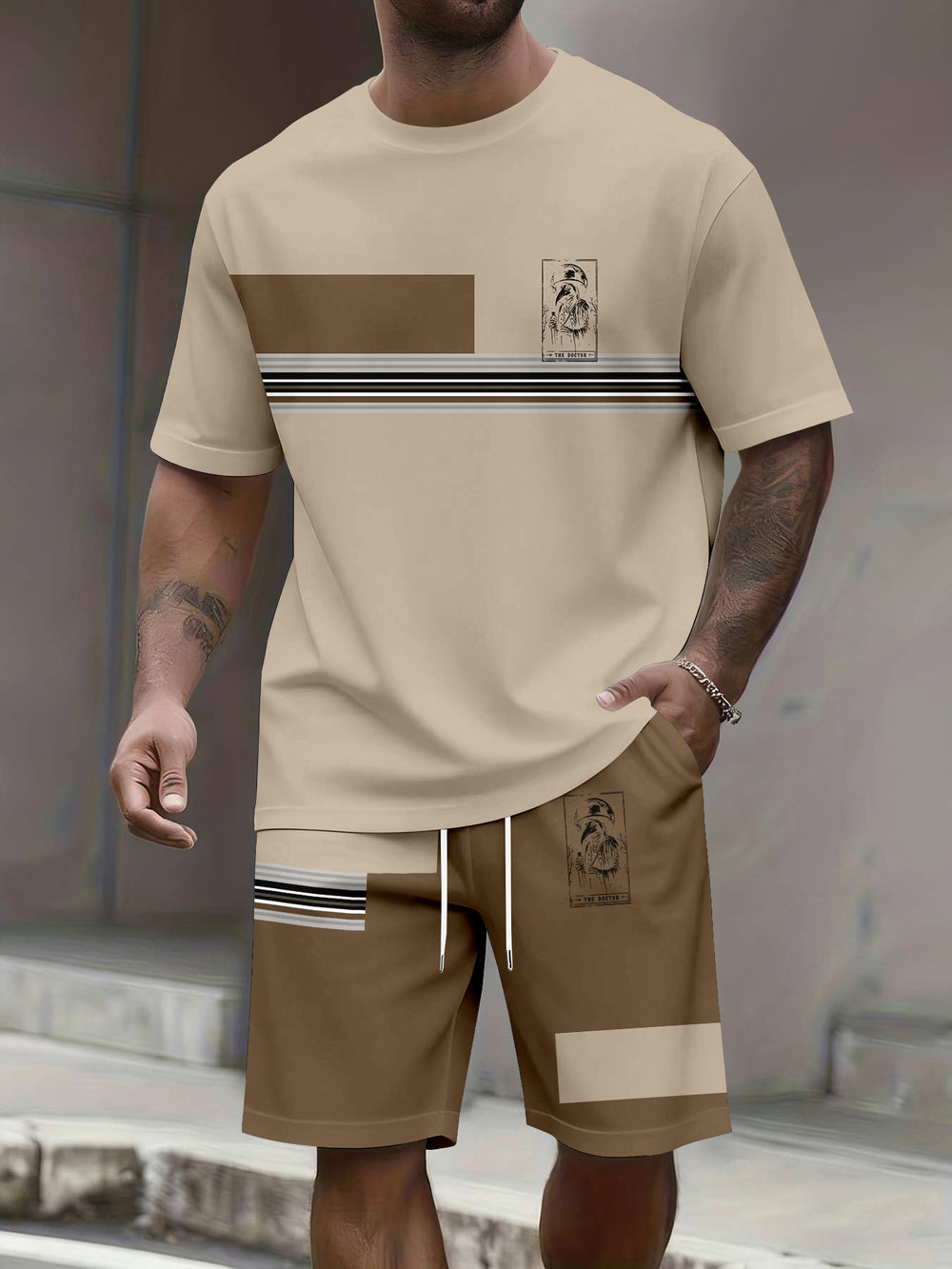 Men's Color-Block Two-Piece Suit