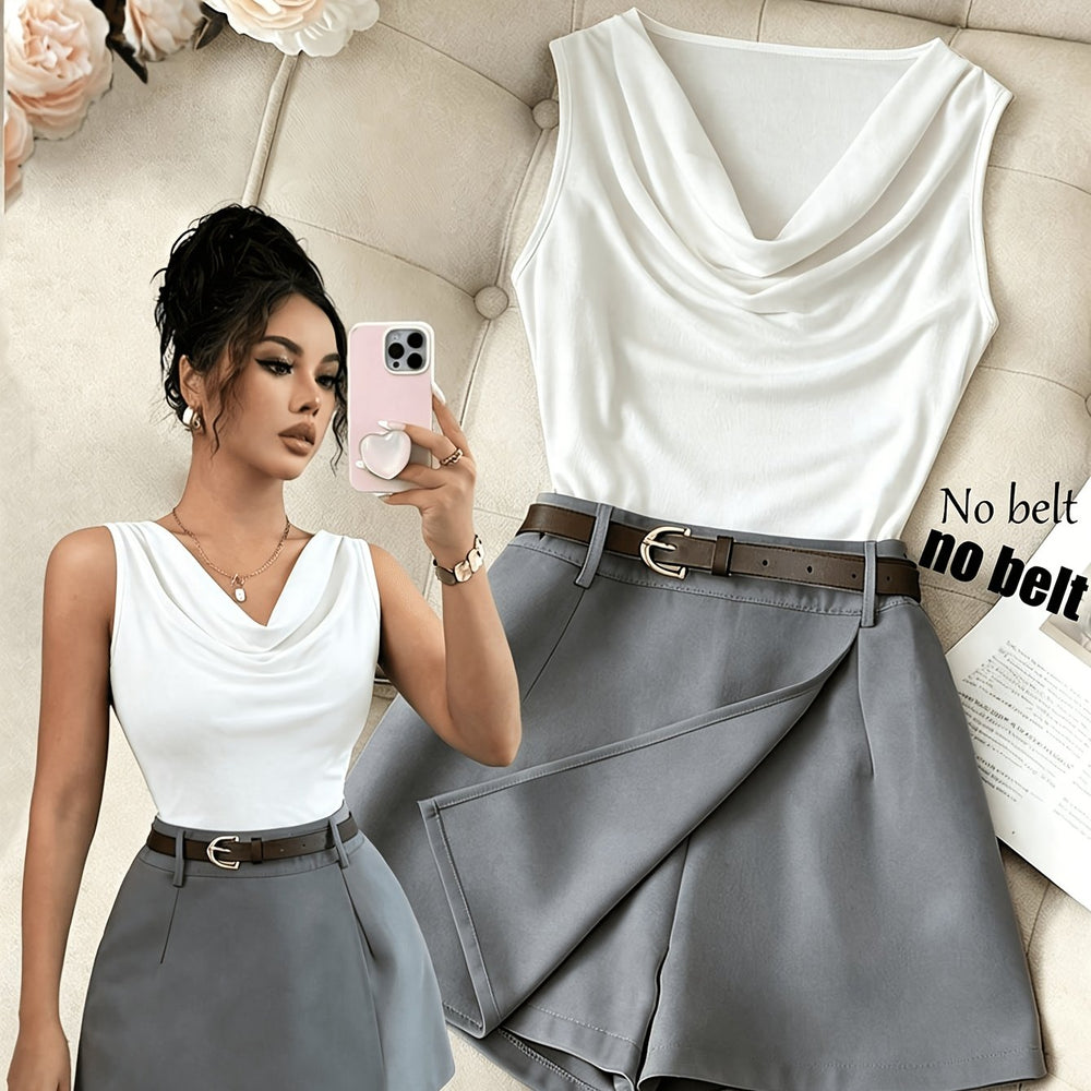 Ruffle Vest & Skirt Set