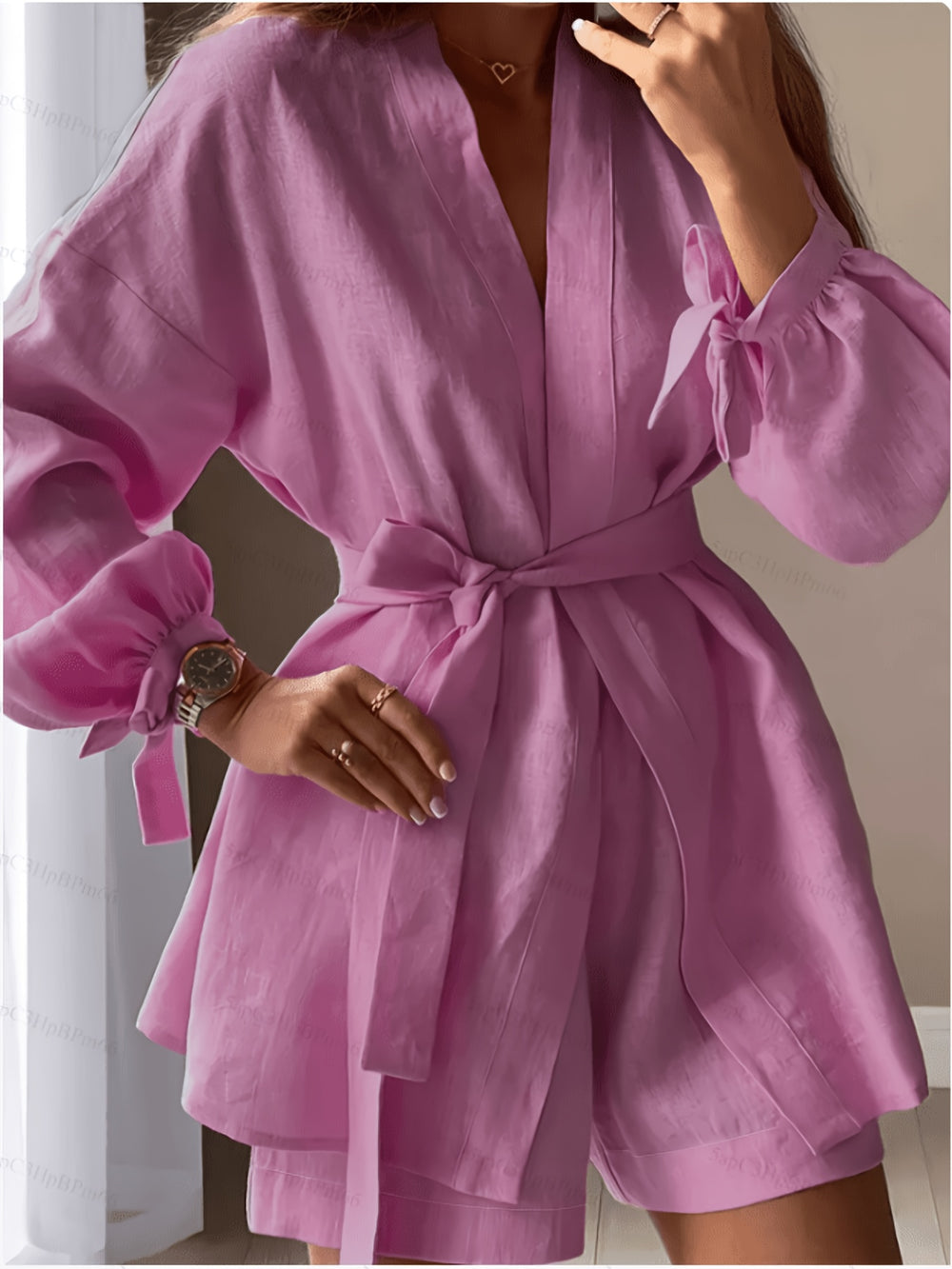 Tie-Up Top & Shorts Set
