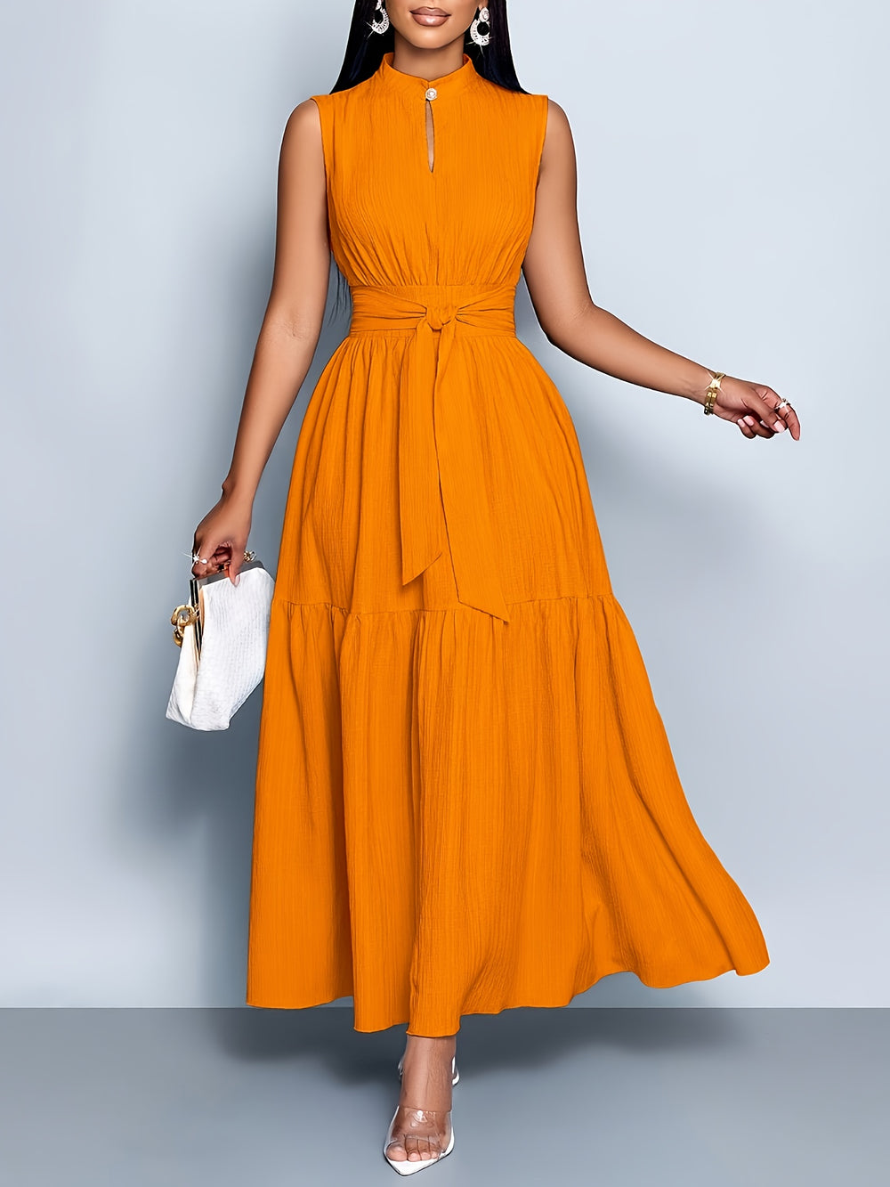 Women's Tie-Waist Cutout Dress