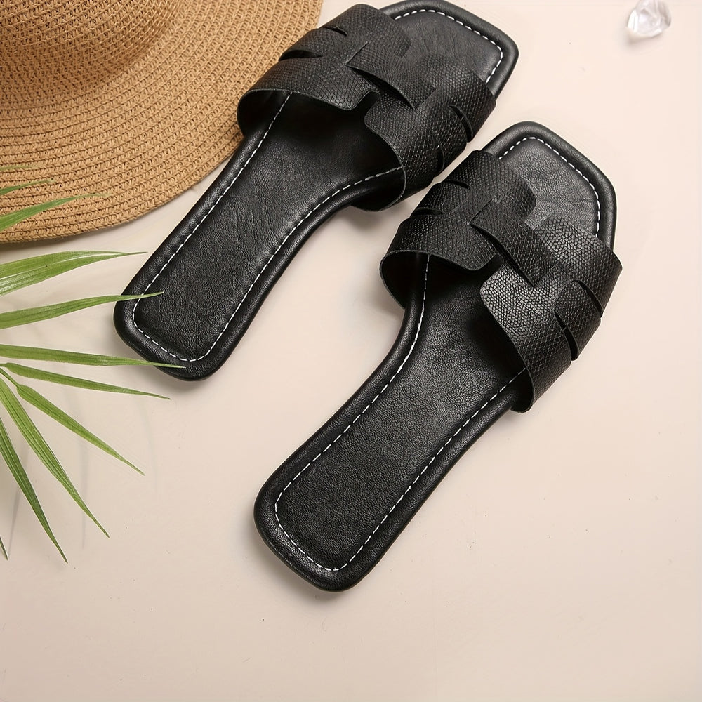 Embossed Flat Sandals