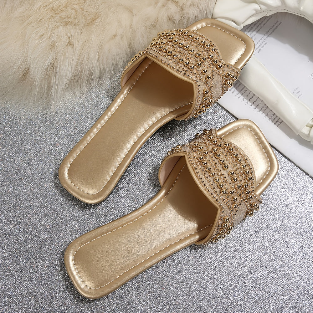 Pearl Chunky Heel Sandals