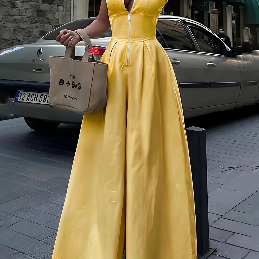 Sleeveless Wide-Leg Jumpsuit