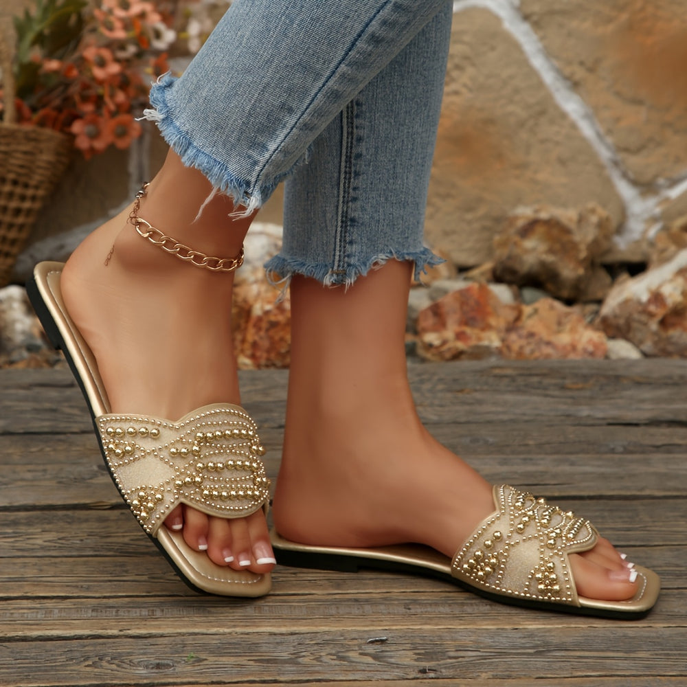Pearl Chunky Heel Sandals