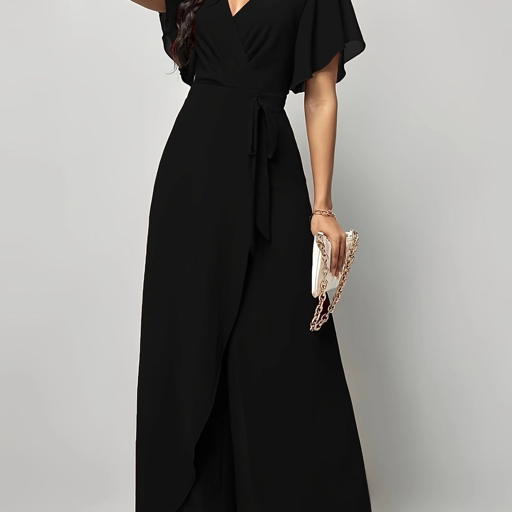 Butterfly Sleeve Tie-Front Jumpsuit