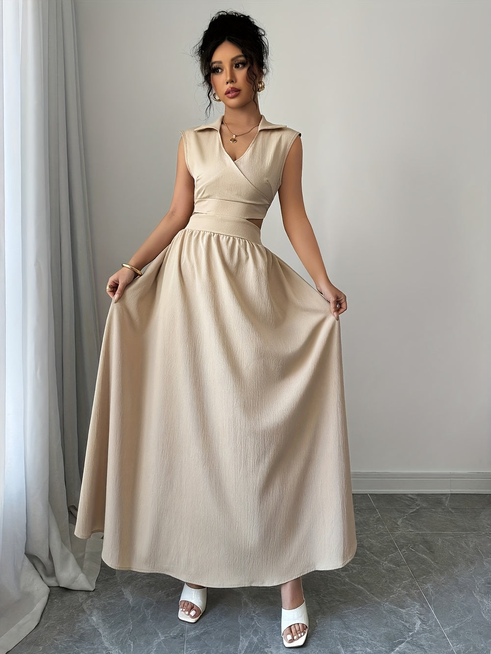 Women's V-Neck A-Line Dress