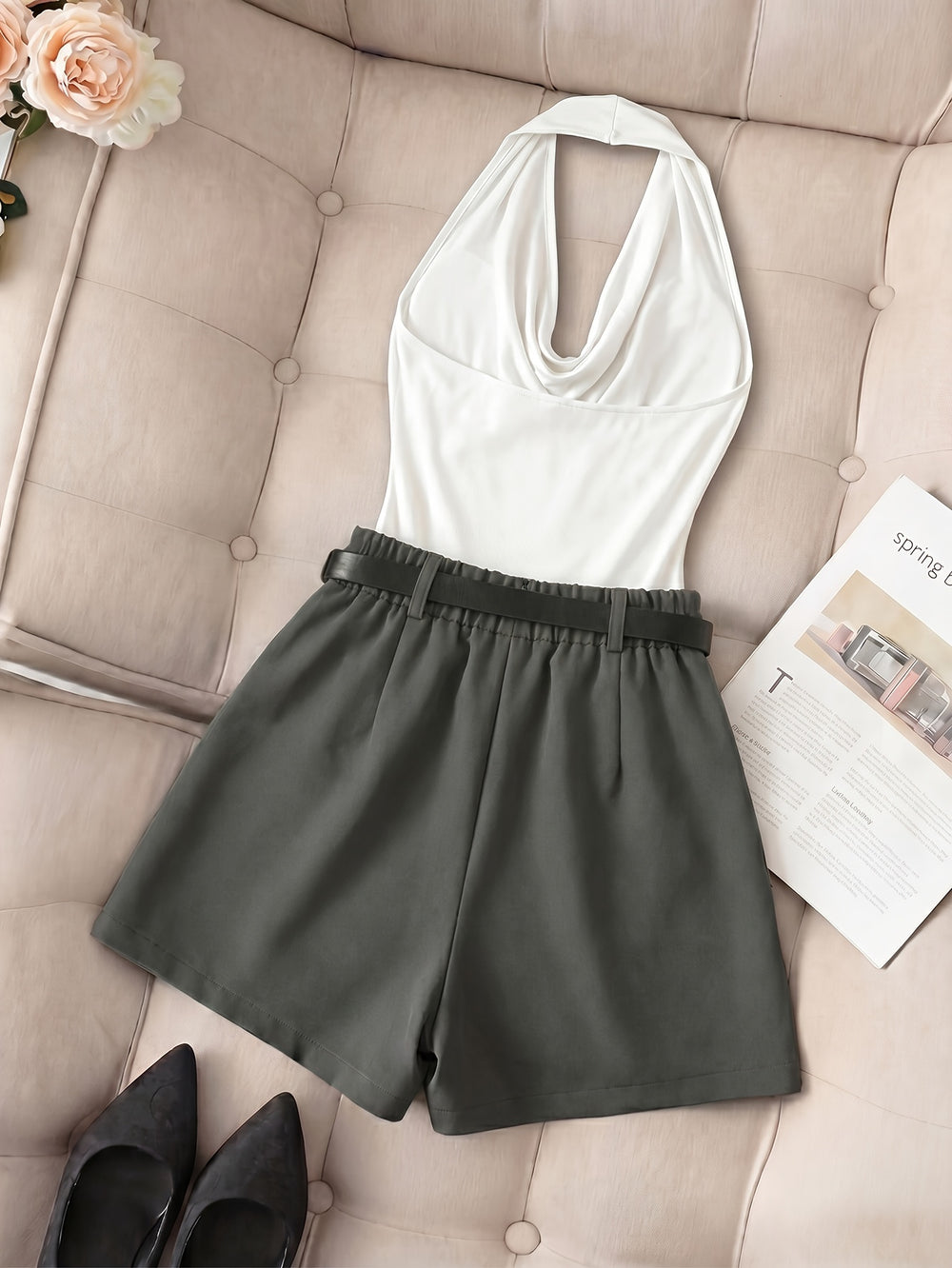 Off-Shoulder Top & Shorts Set