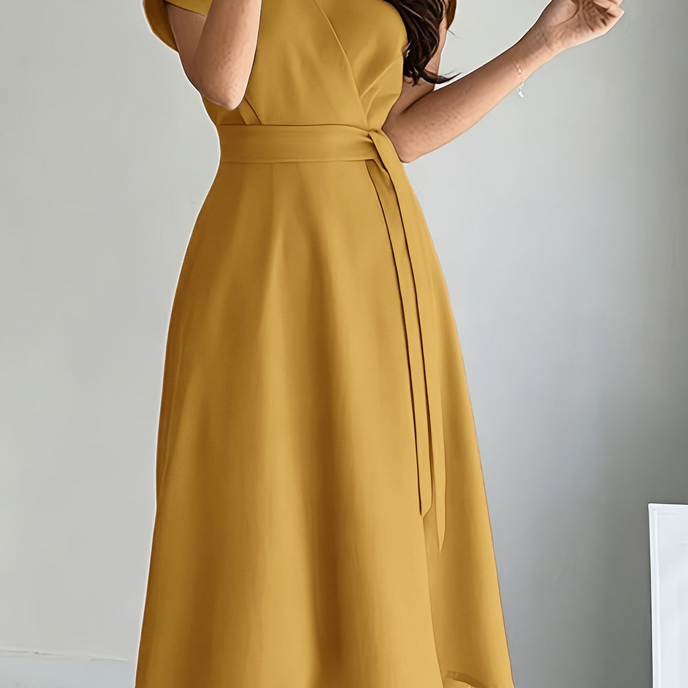 Women's Puff Sleeve Midi Dress