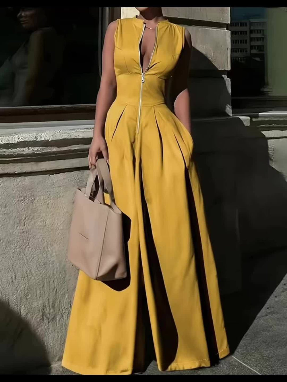 Sleeveless Wide-Leg Jumpsuit