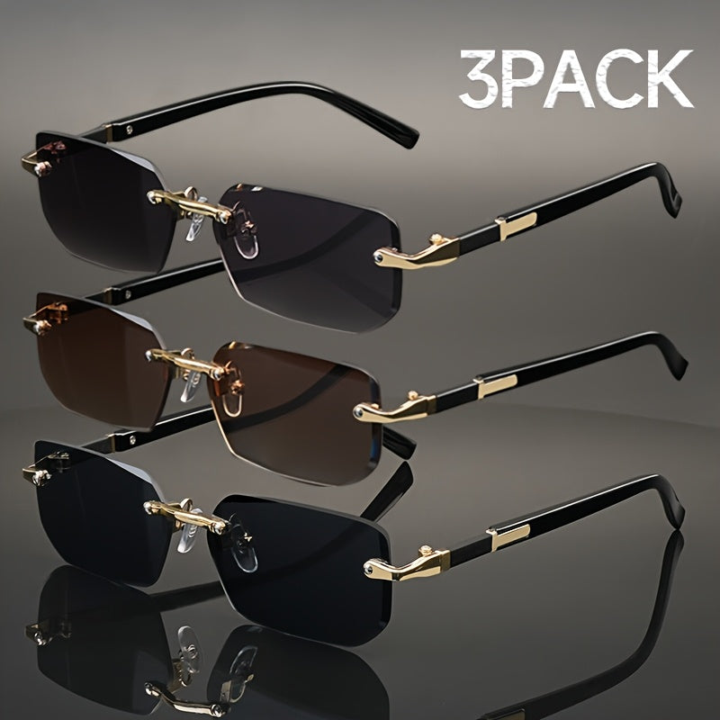 3-Piece Oval Frame Glasses Set