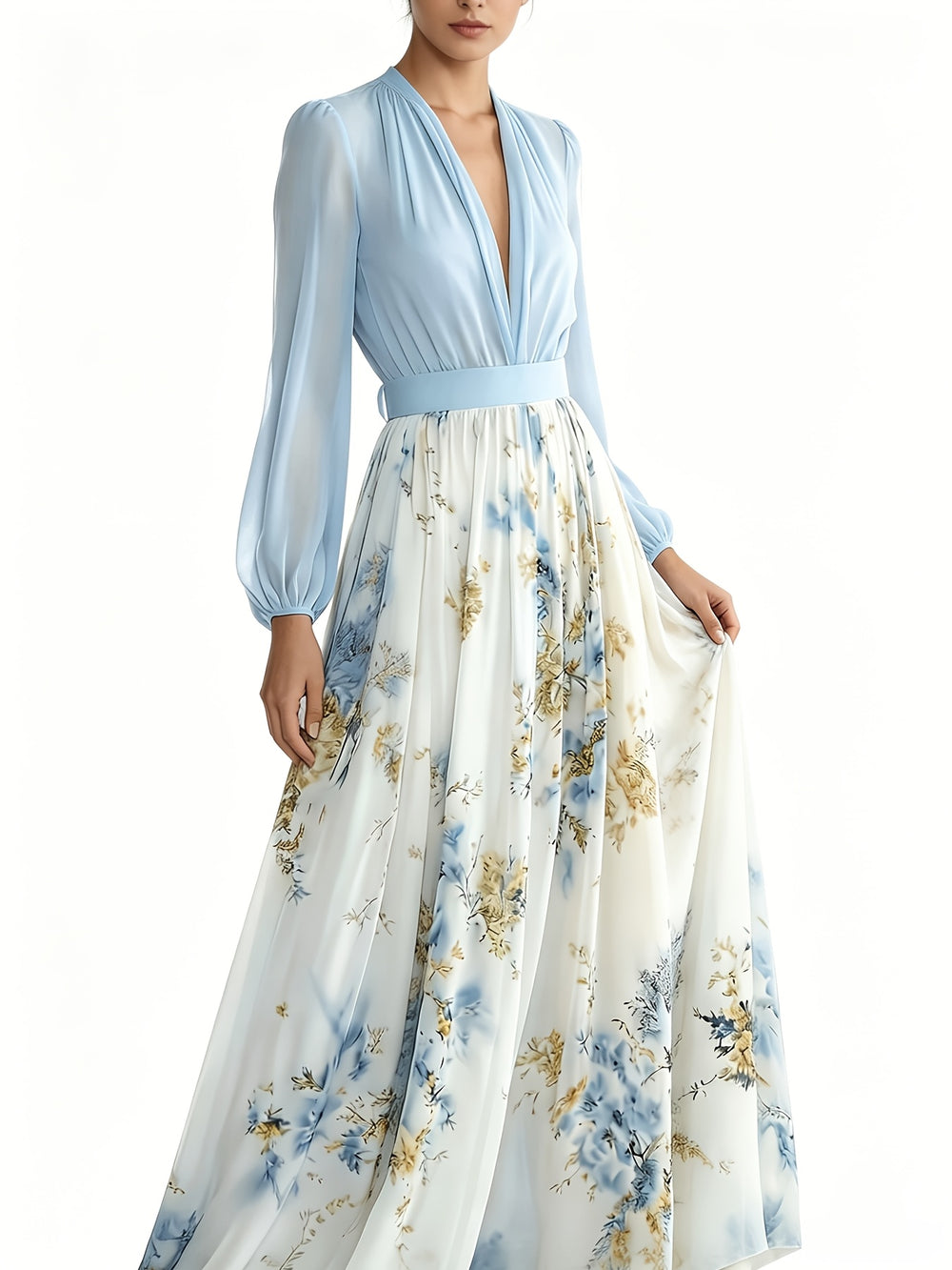 Boho V-Neck Floral Dress