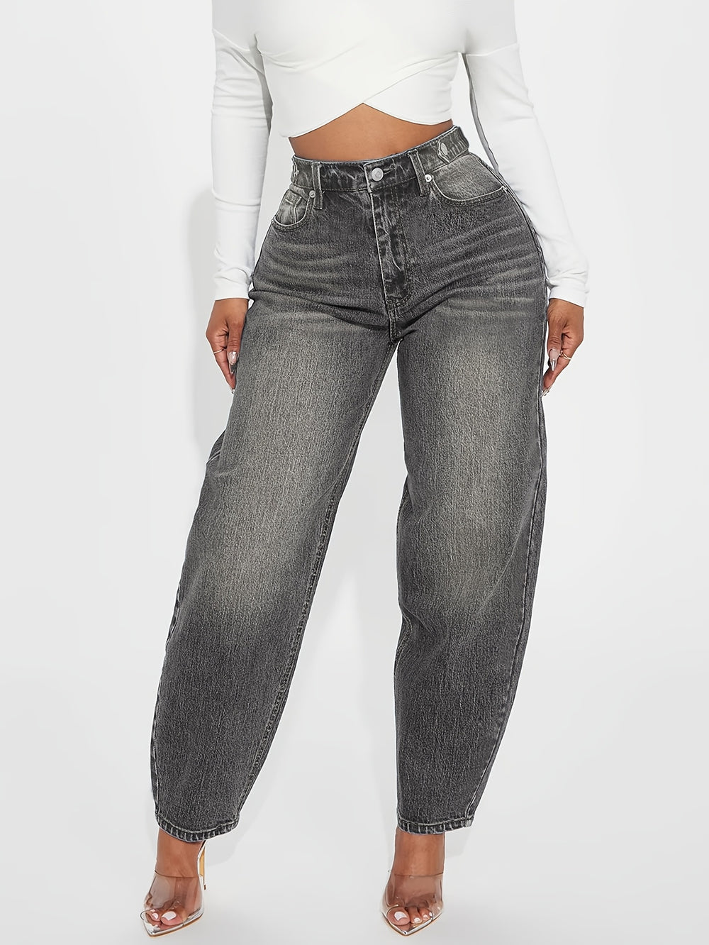 Adjustable Waist Lantern Jeans