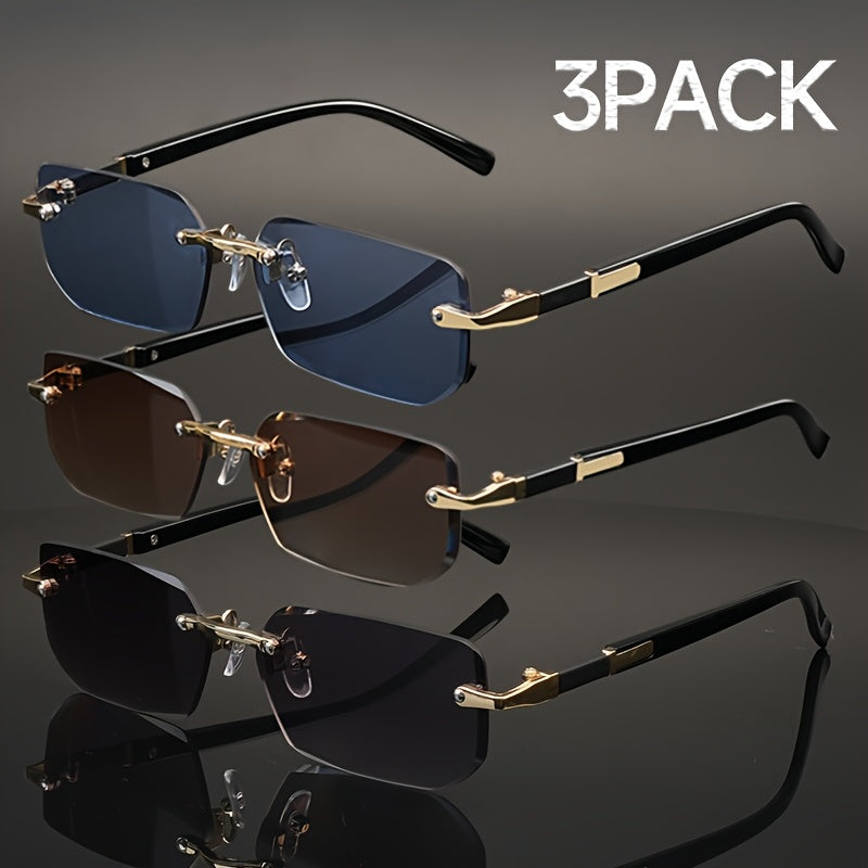 3-Piece Oval Frame Glasses Set