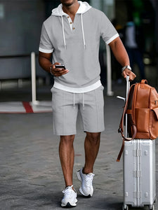 Men's Color-Block Casual Set