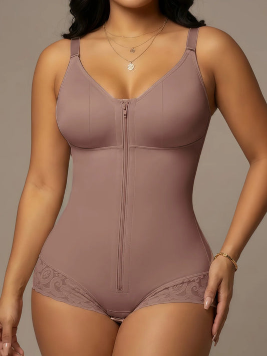 SVELTEVA™ PostBirth Sculptor — Colombian compression bodysuit front view Black