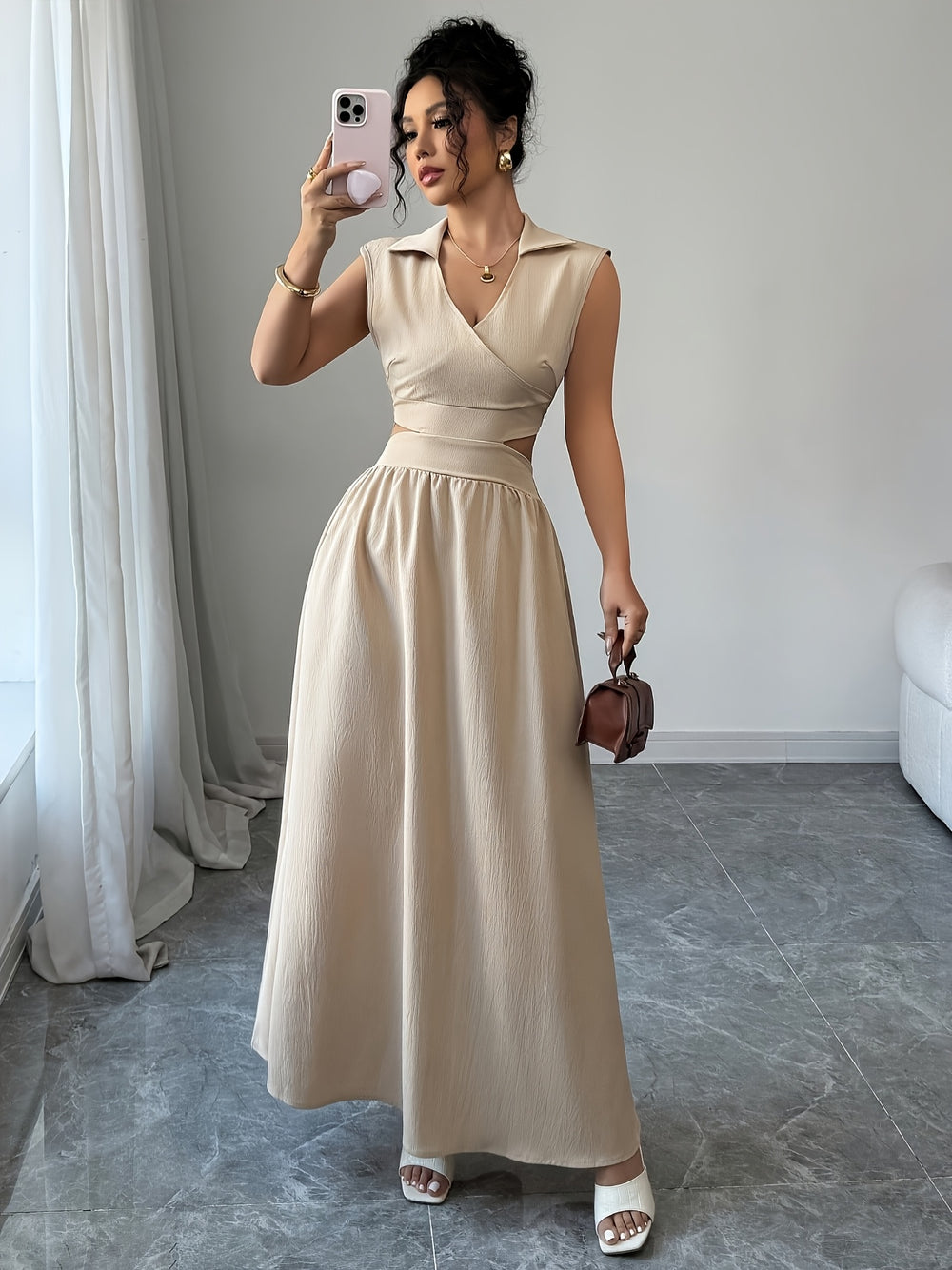 Women's V-Neck A-Line Dress