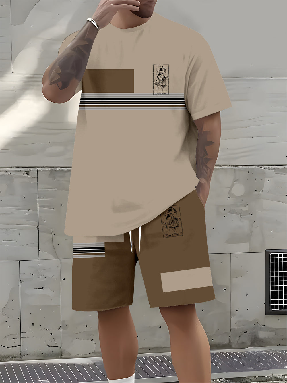 Men's Color-Block Two-Piece Suit
