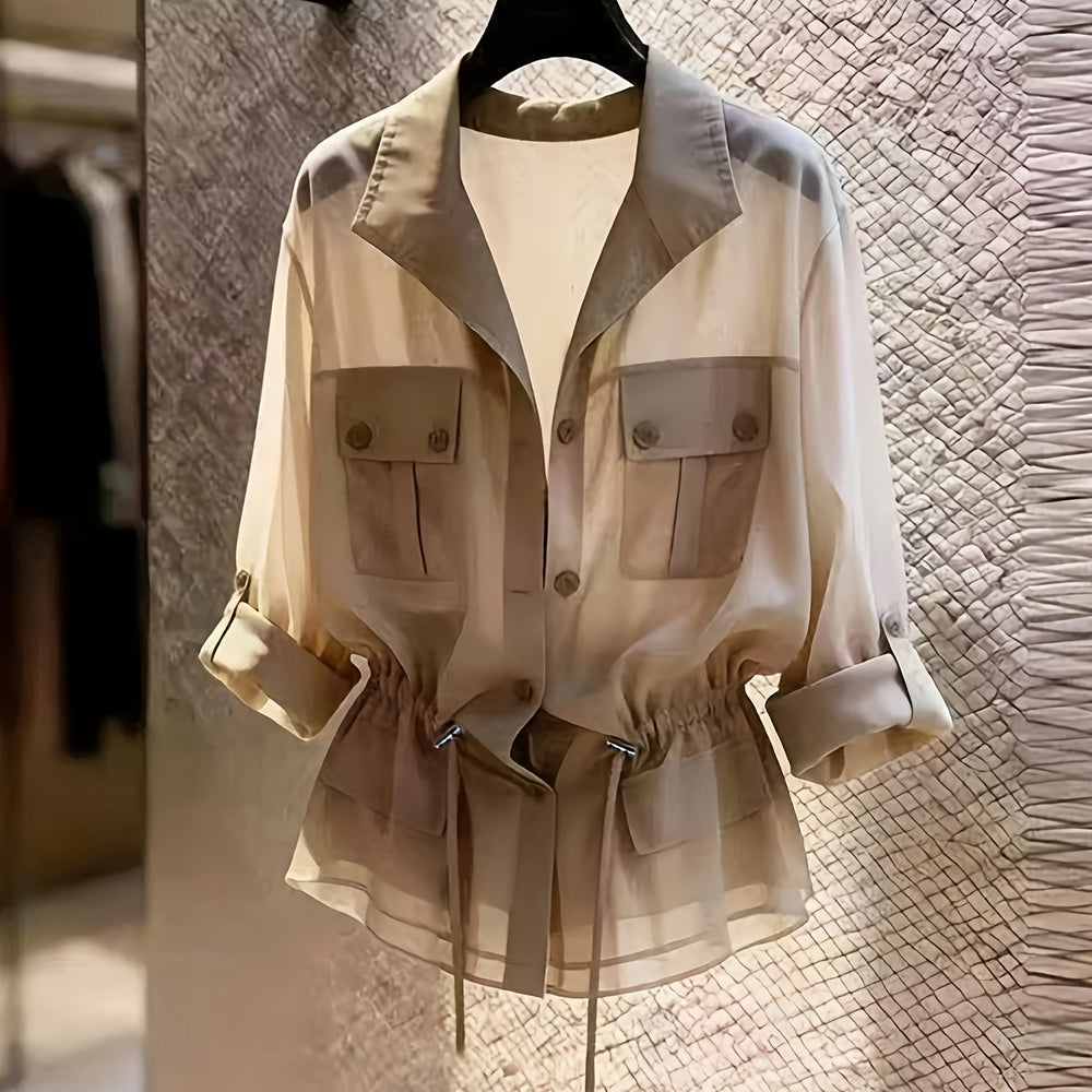 Women's Chiffon Cargo Jacket