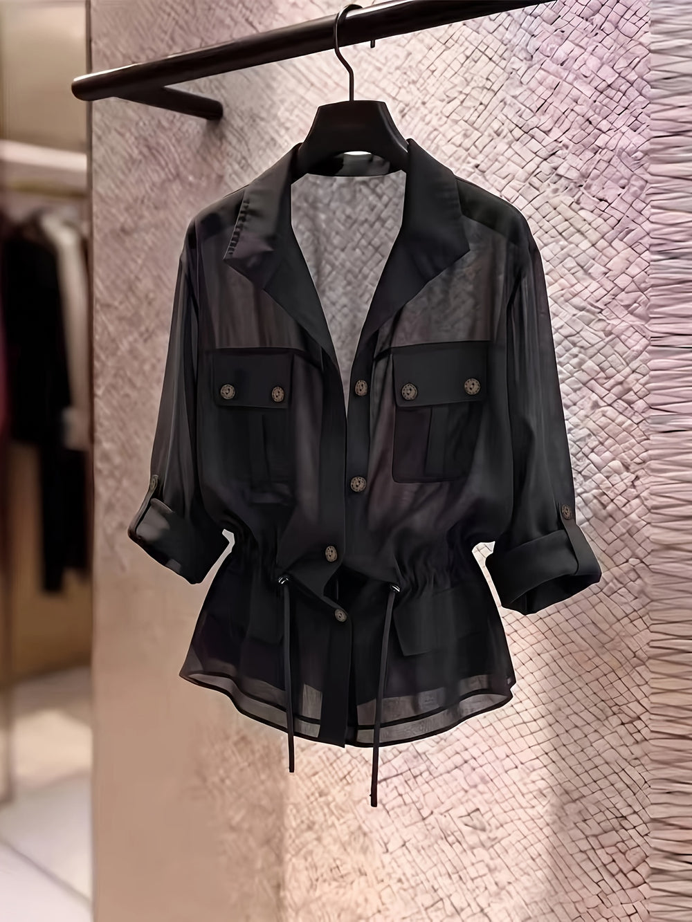 Women's Chiffon Cargo Jacket