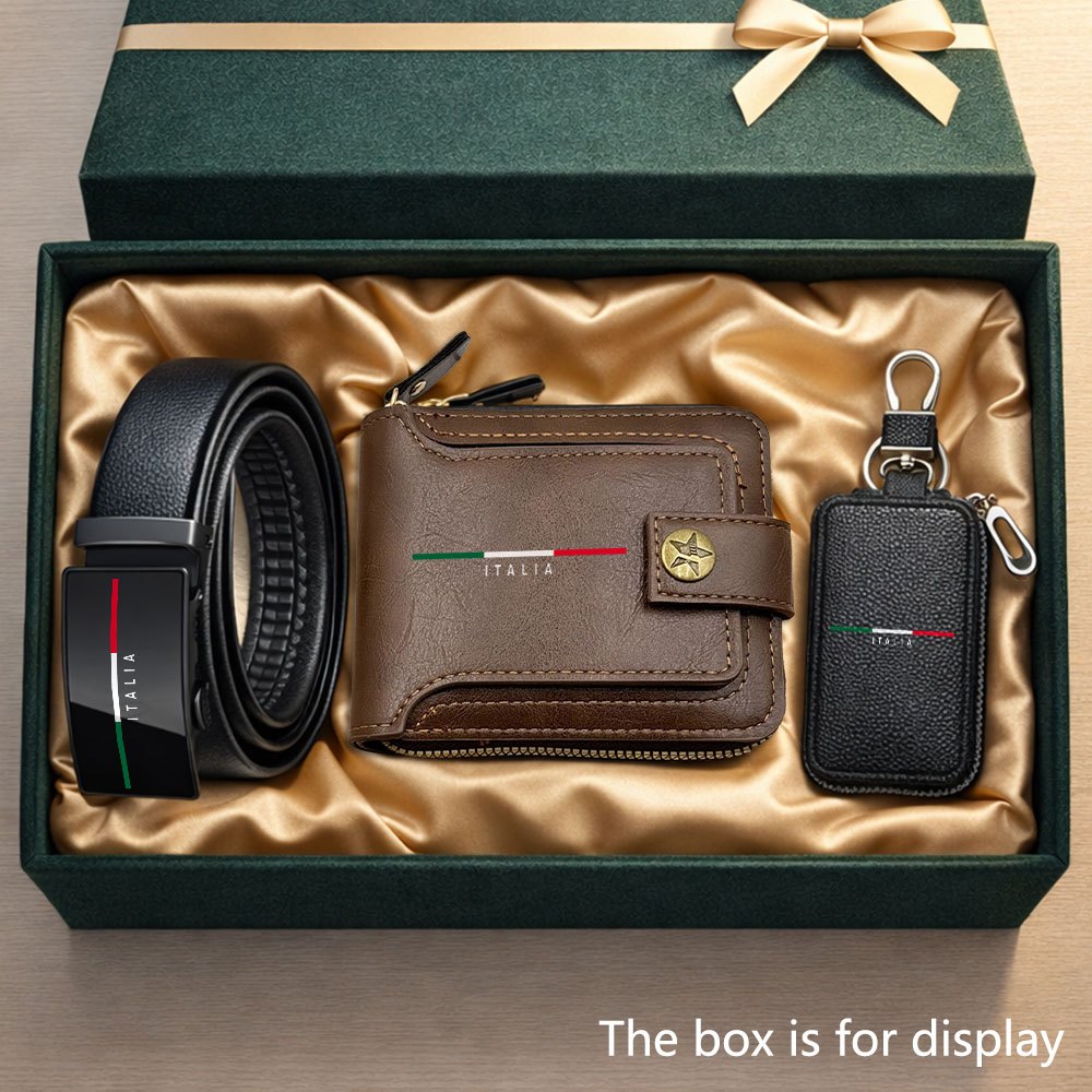 Men's 3-Piece Wallet & Belt Set