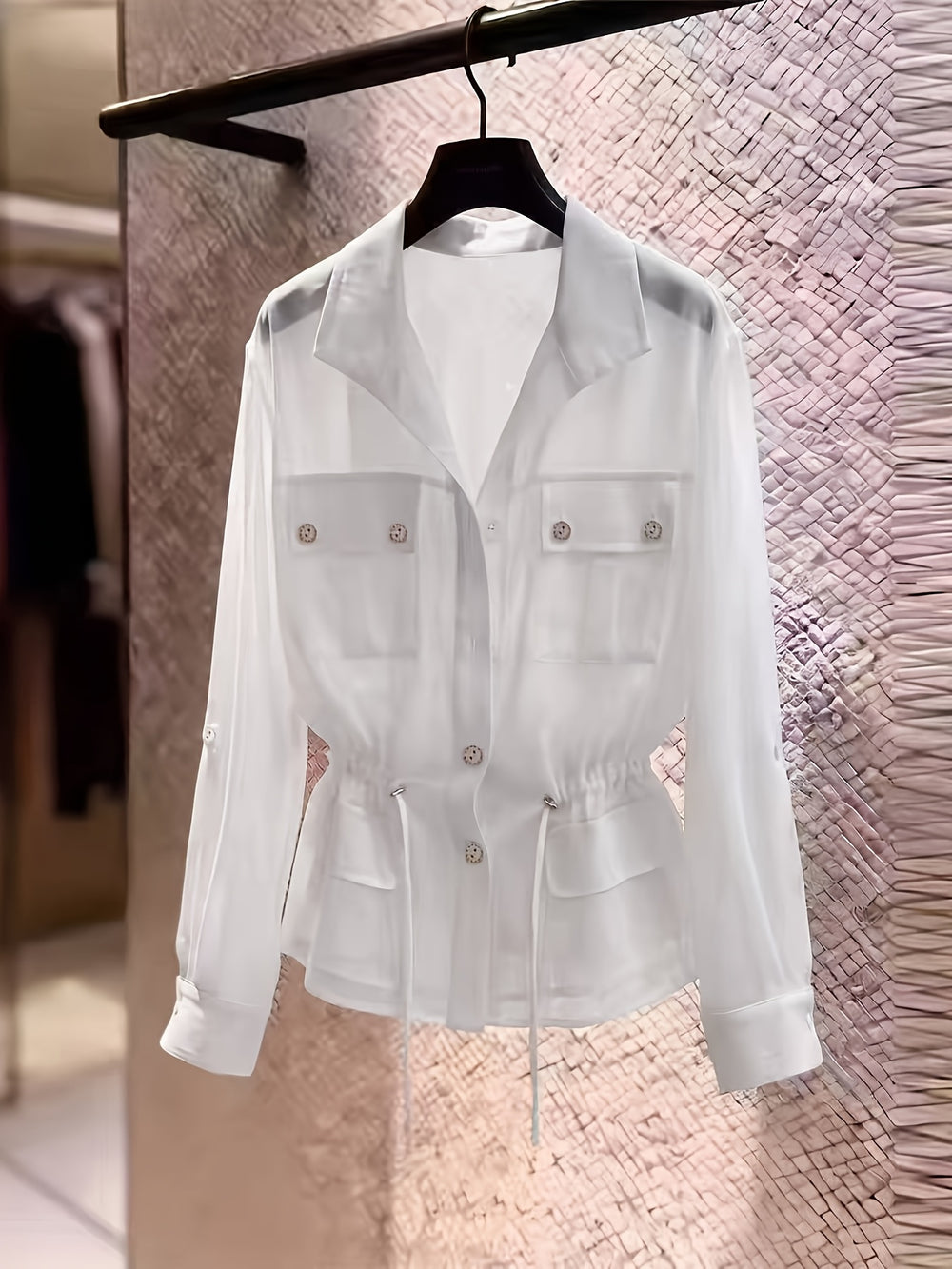 Women's Chiffon Cargo Jacket
