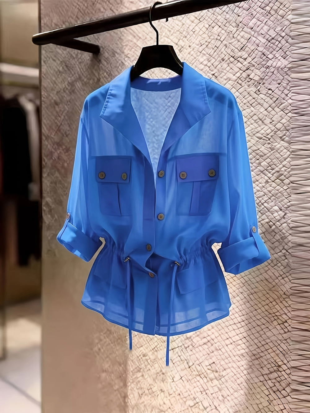 Women's Chiffon Cargo Jacket