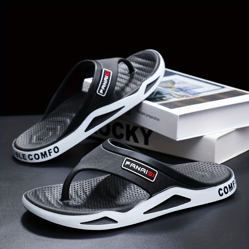 Men'S Summer Flip-Flops, Comfortable Home Slippers, Casual Flat