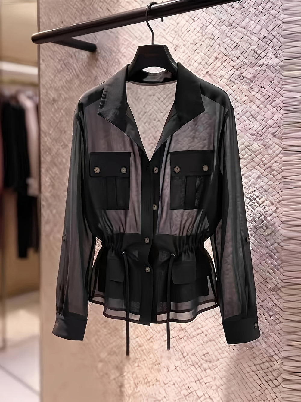 Women's Chiffon Cargo Jacket