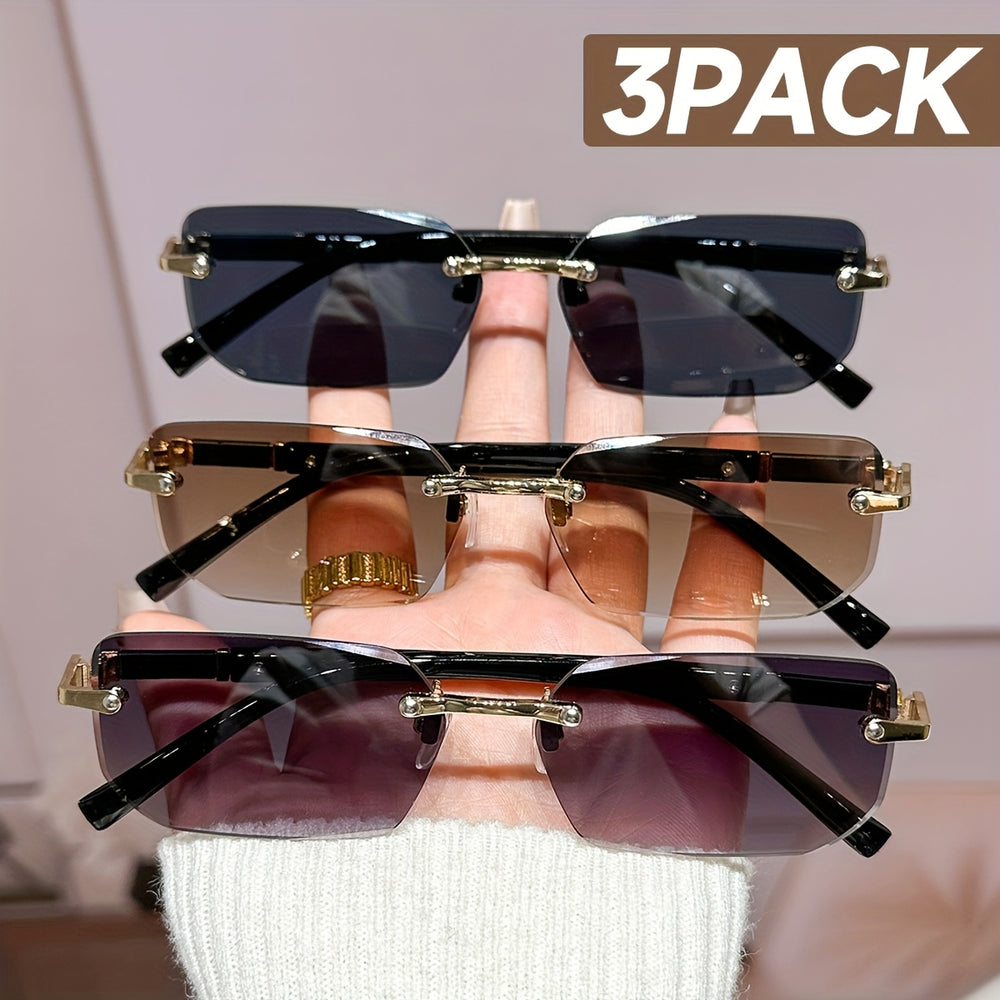 3-Piece Oval Frame Glasses Set