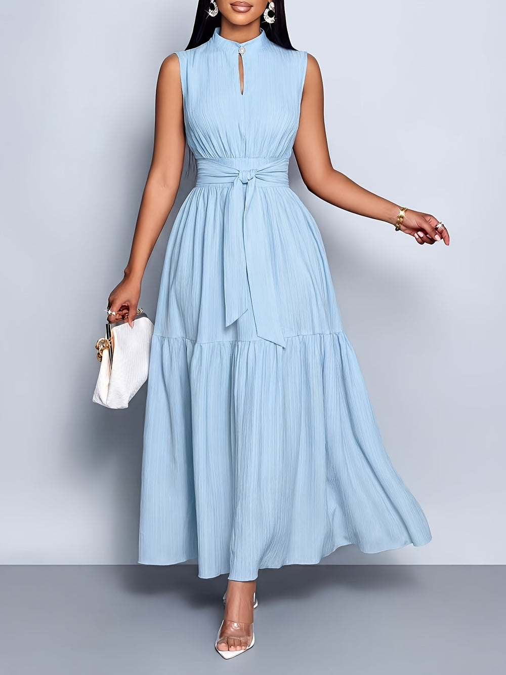 Women's Tie-Waist Cutout Dress