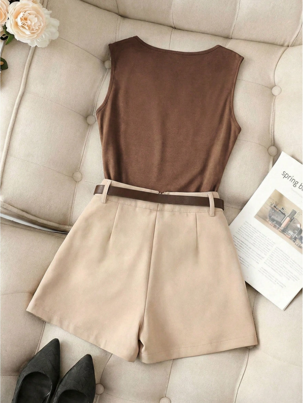 Ruffle Vest & Skirt Set