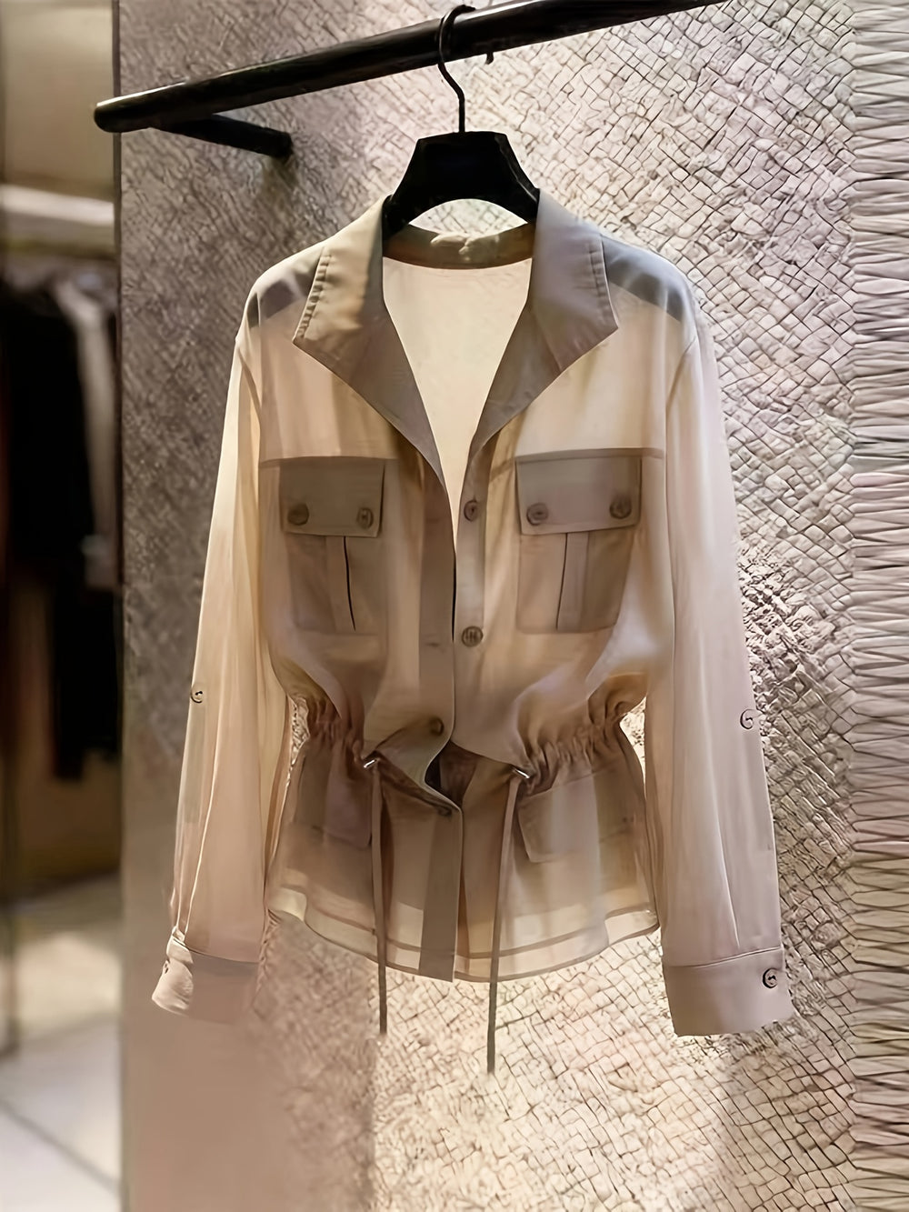 Women's Chiffon Cargo Jacket