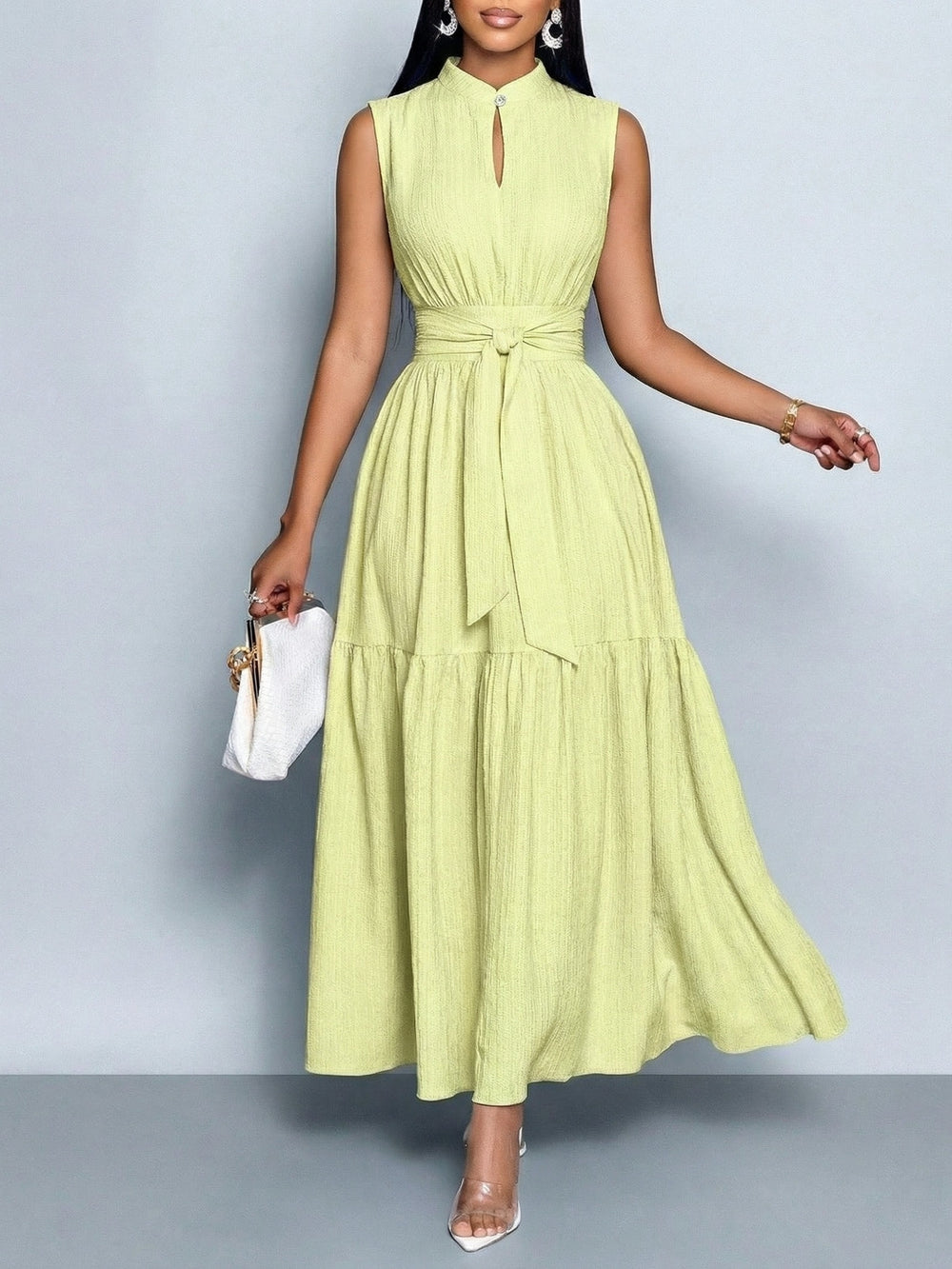 Women's Tie-Waist Cutout Dress