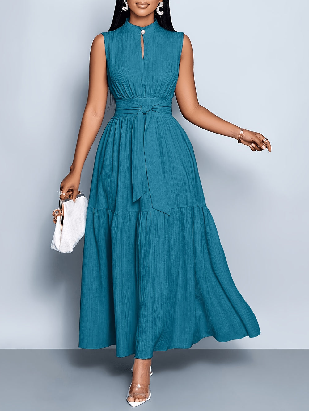 Women's Tie-Waist Cutout Dress