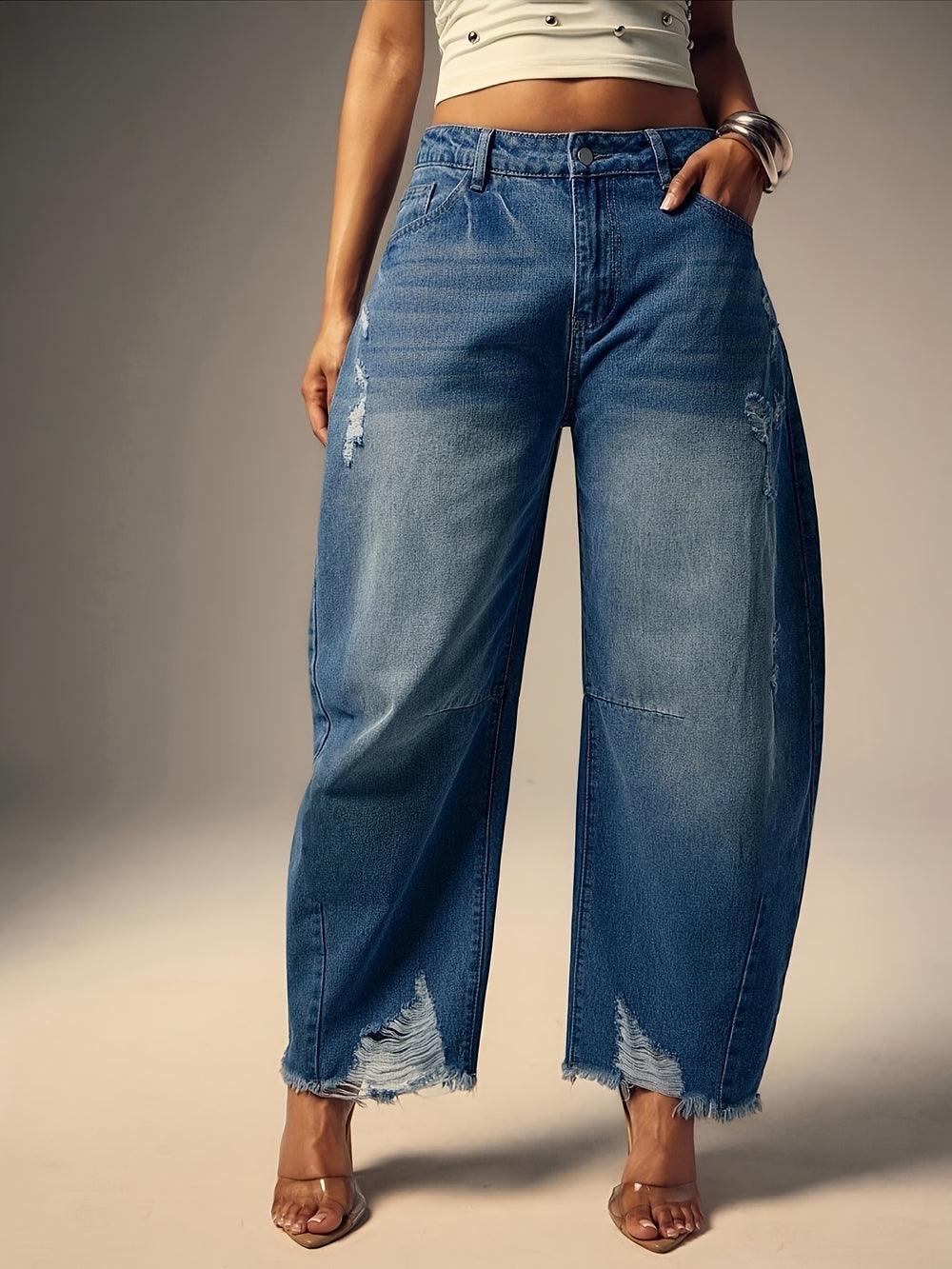 Printed Flare Jeans