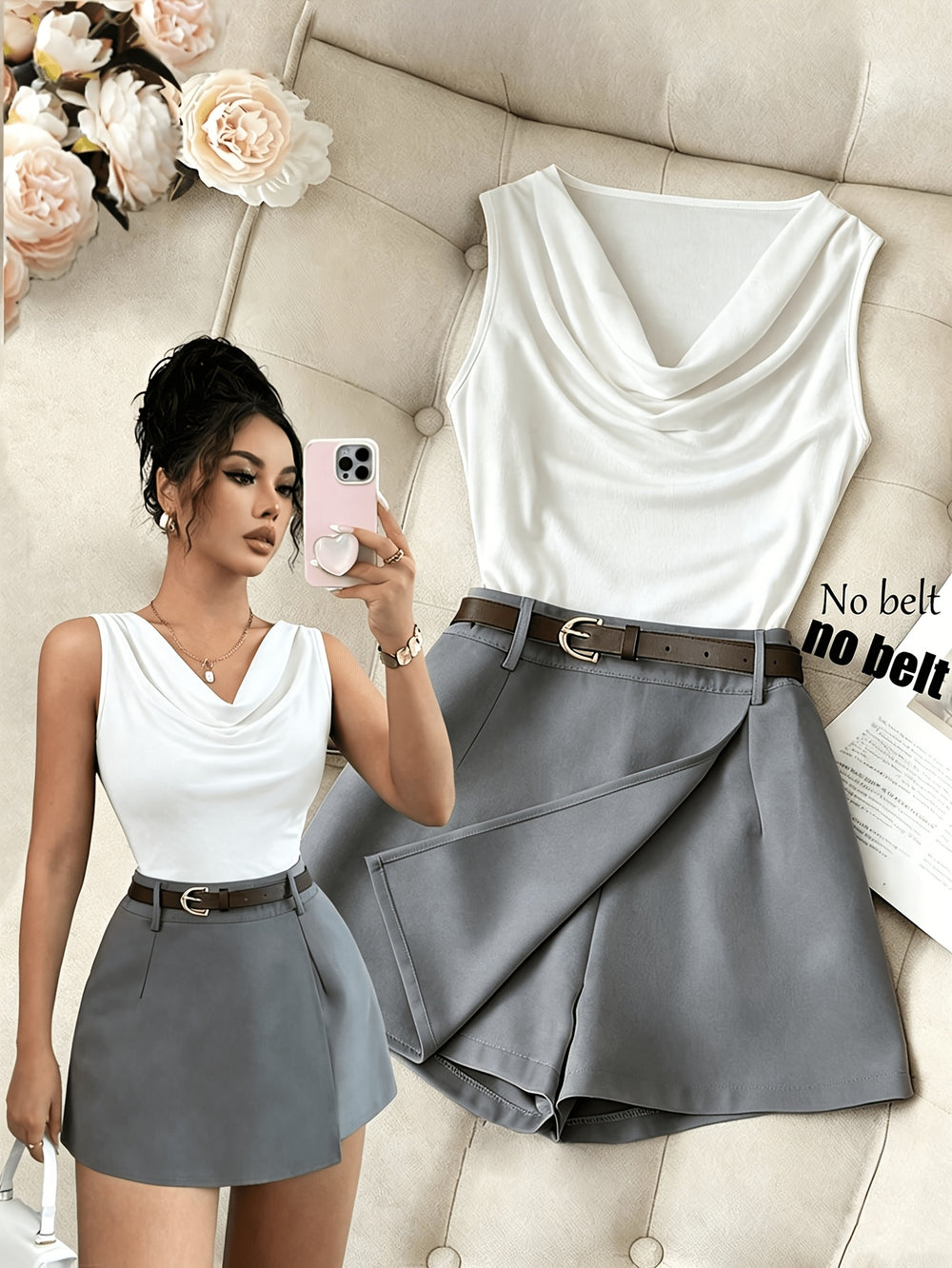 Ruffle Vest & Skirt Set
