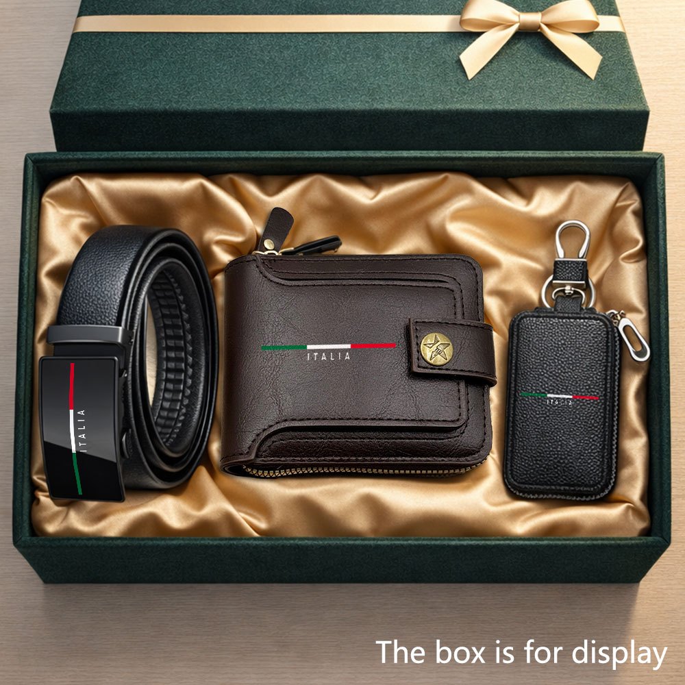 Men's 3-Piece Wallet & Belt Set