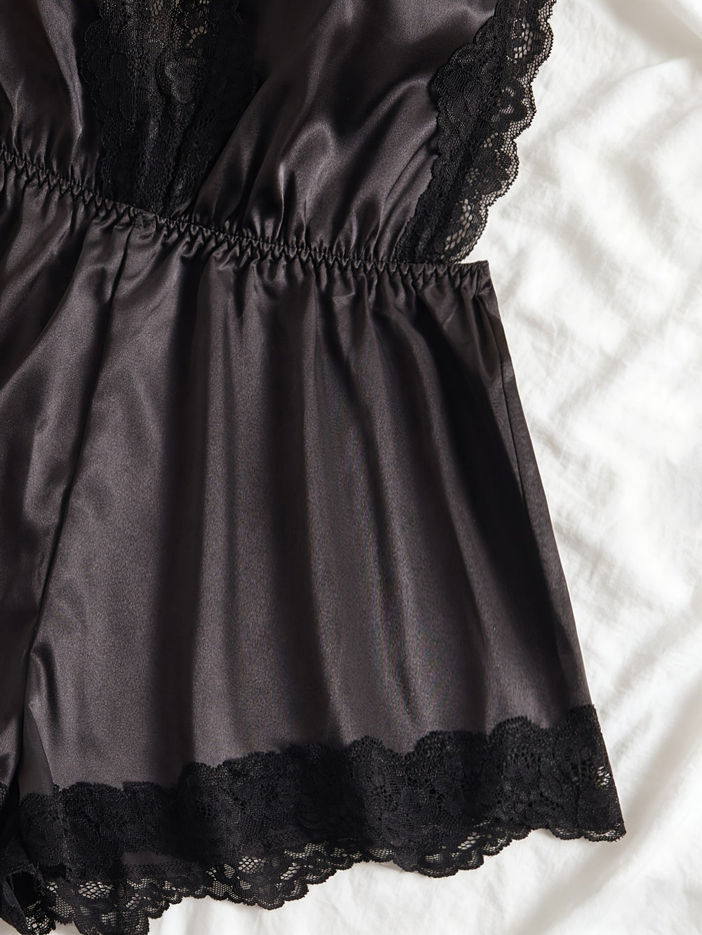 Satin Romper Pajama Set