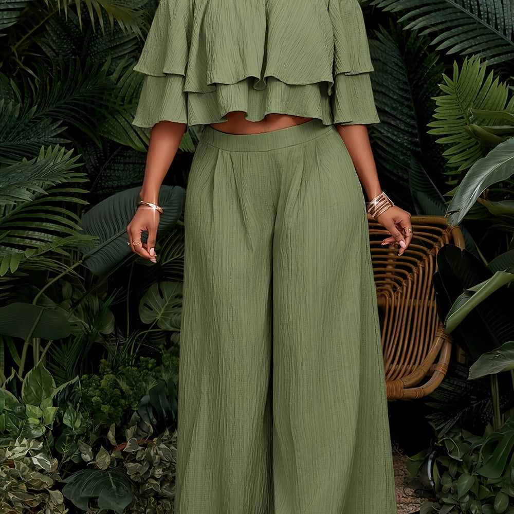 Short-Sleeve Top & Long Pants Set