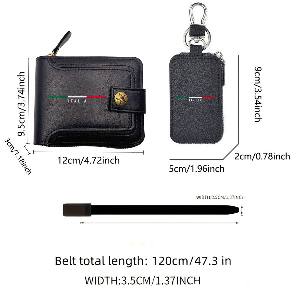 Men's 3-Piece Wallet & Belt Set