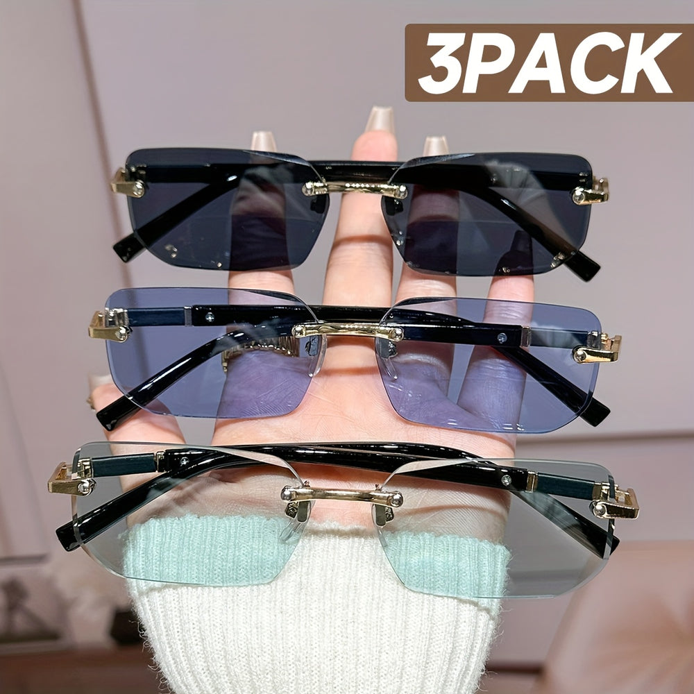 3-Piece Oval Frame Glasses Set